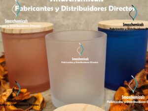 Envase esmerilado para velas con tapa tipo bambú cod: ENESM