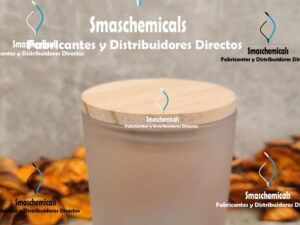 Envase esmerilado para velas con tapa tipo bambú cod: ENESM - Blanco cod: ENESM-B