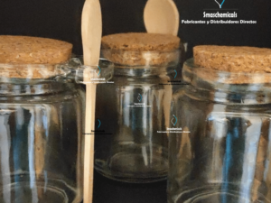 Envase de Vidrio con tapa de corcho y cuchara de palo 250ml cod: ENCP