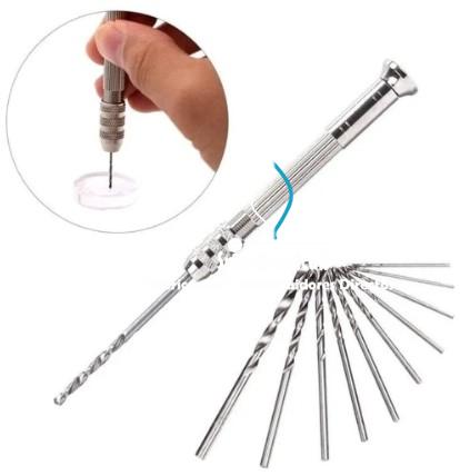 Mini taladro manual con 10 brocas cod: MTBRO10
