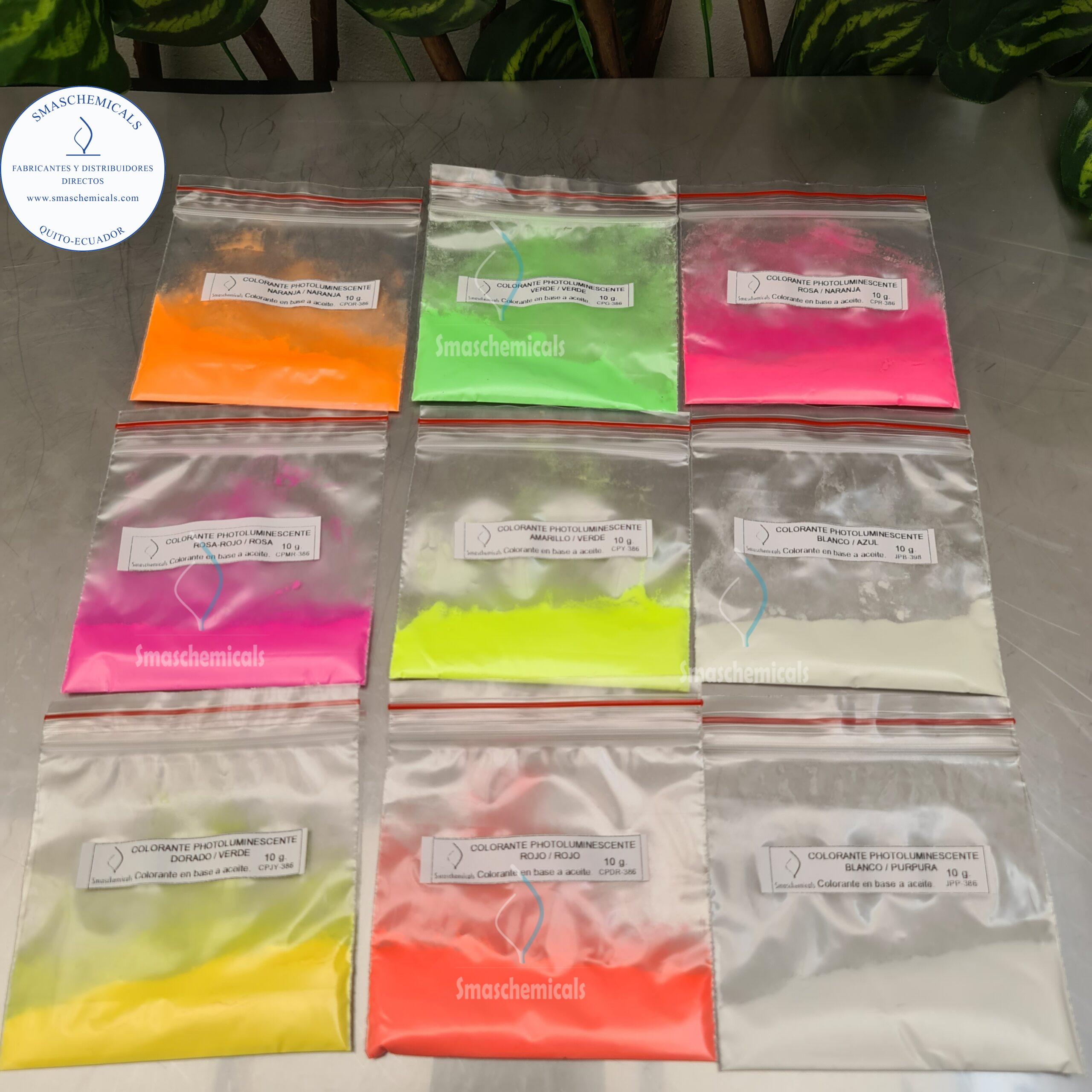 Pigmentos fotoluminiscentes 10g. cod: FOT10