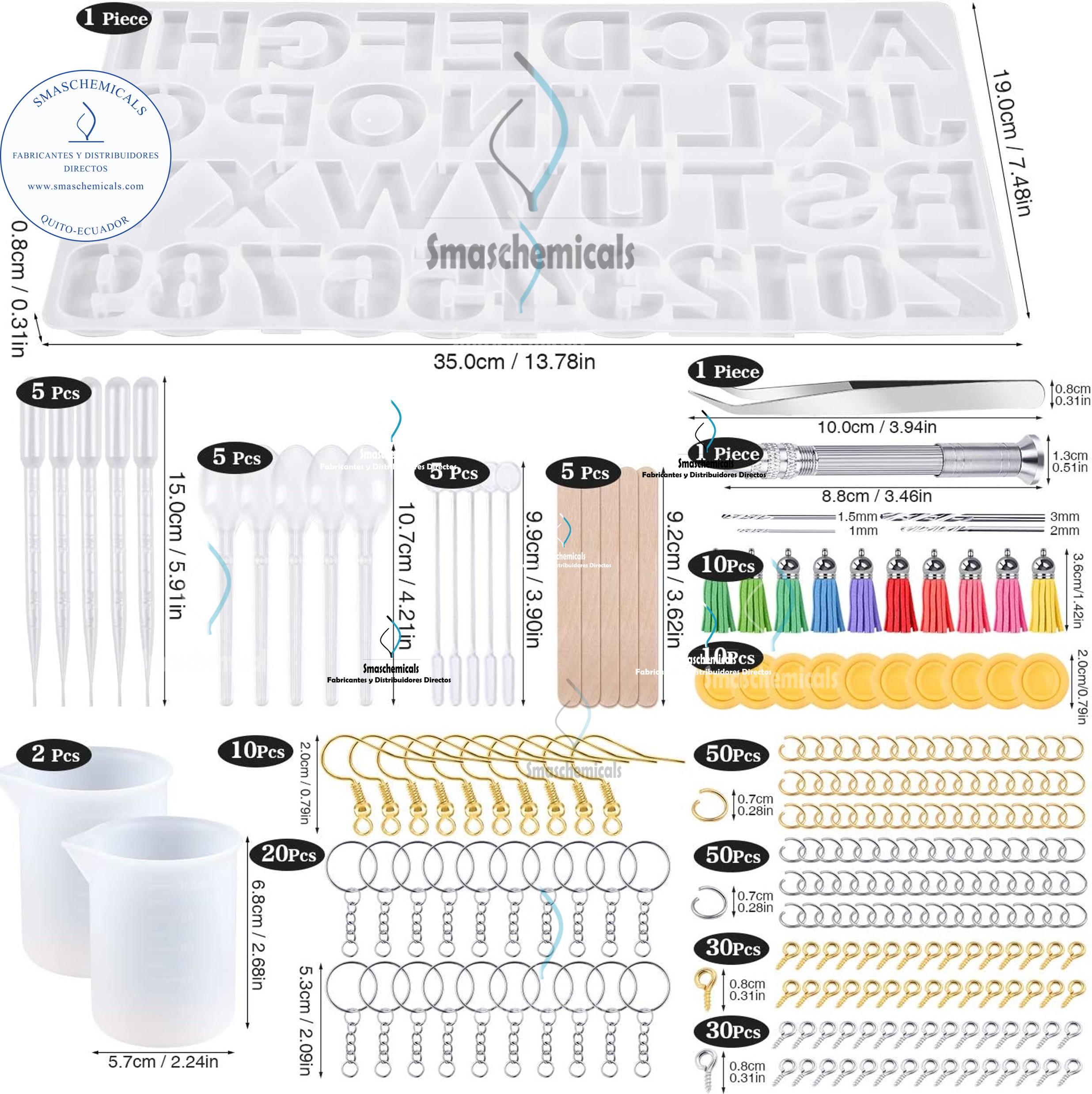 Kit de resina con molde de letras 237 pza K237