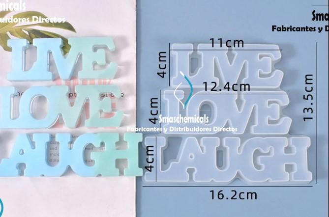 Molde Live, Love, Laugh para resina M186 - Imagen 2