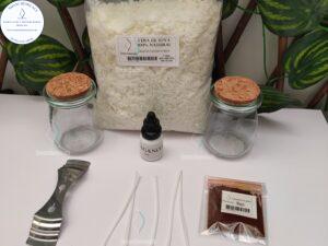 Kit básico: velas decorativa en envases.