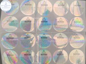 Pegatinas de advertencia para velas plancha de 20 pegatinas. cod: PGAD