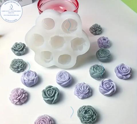 Molde juego de flores peonía 7 cavidades A558