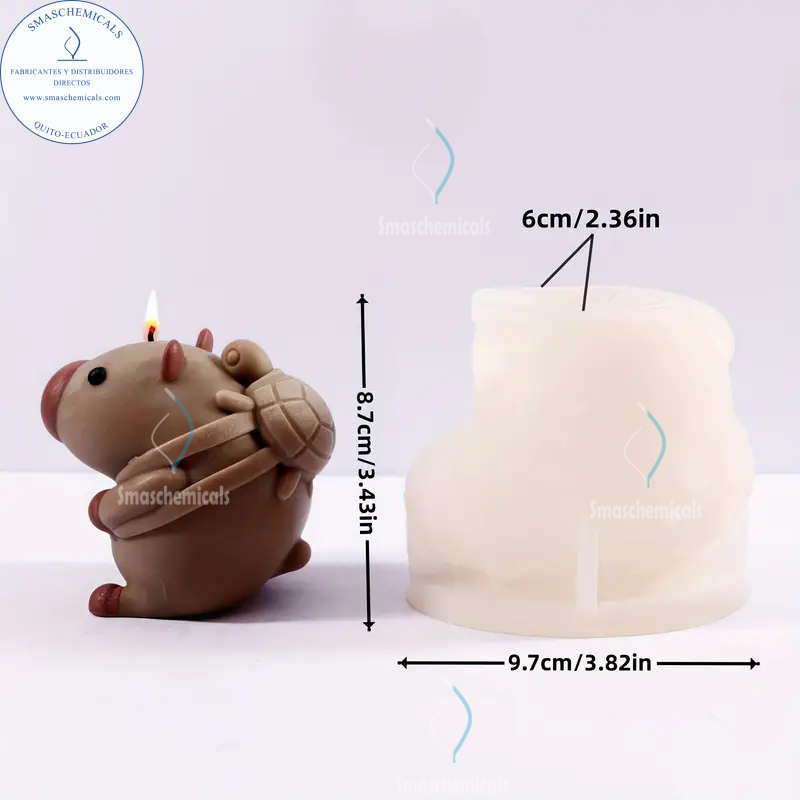 Molde Capibara con mochila de abeja A598 - Imagen 3