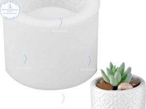 Molde macetero con grabado de flores M868