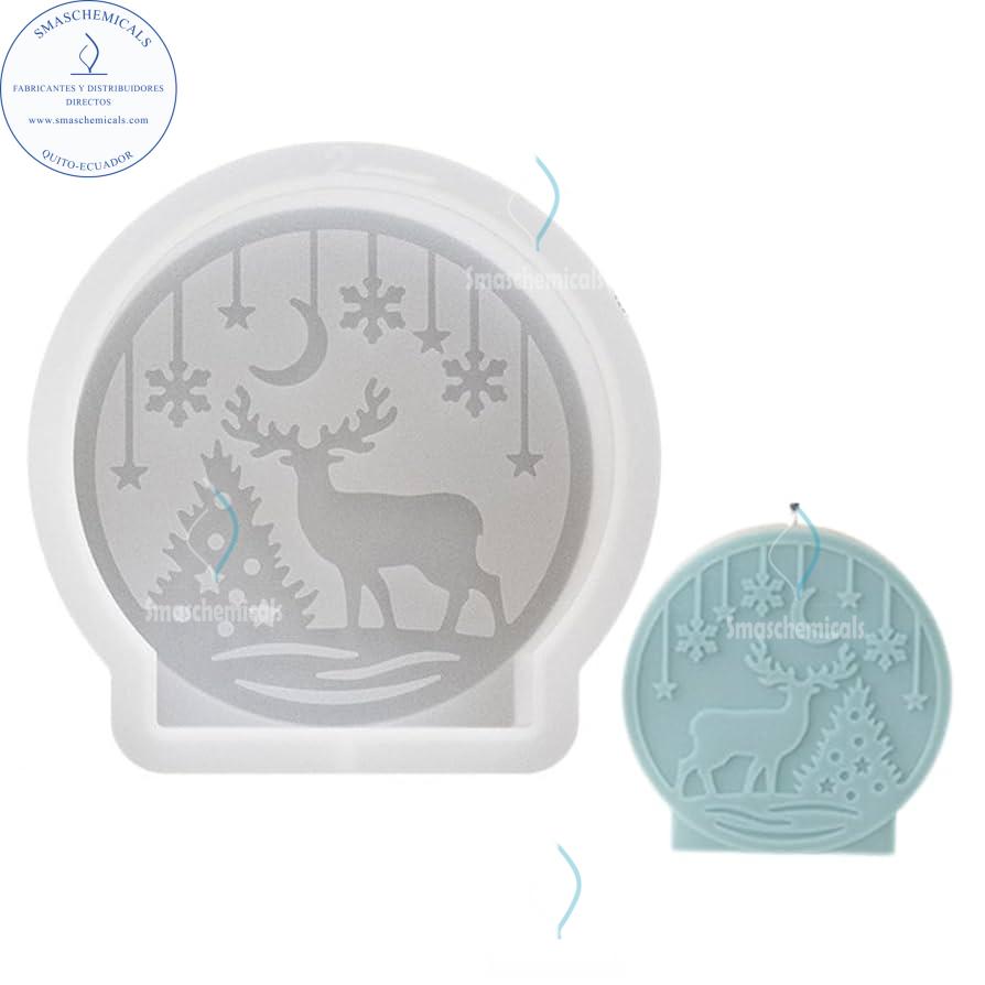 Molde bombillo navideño 2D, reno y árbol de navidad M761 - Imagen 2