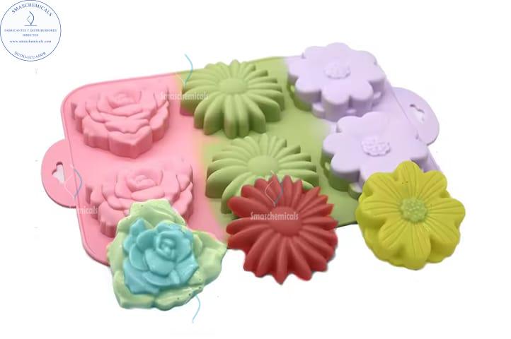 Molde de silicón flores 6 cav. M908