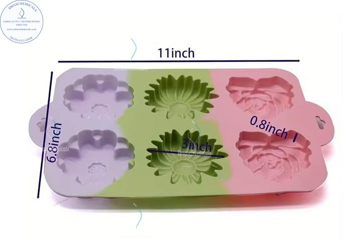 Molde de silicón flores 6 cav. M908 - Imagen 2