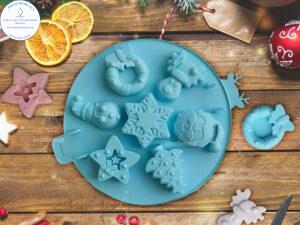 MOLDE de Estrella, Reno, Santa, Corona, Copo, Árbol de Navidad E107