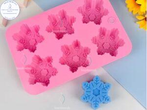 MOLDE de Copo de Nieve 6 Cavidades de Navidad E102