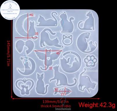 MOLDES de Gato para Pendientes M762