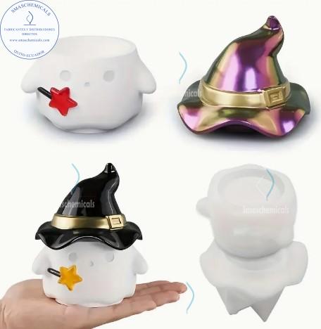 MOLDES De Sombrero de bruja, estrella y caldero M789 - Imagen 4