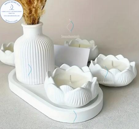 MOLDES Juego de Bandeja Ovalada, Jarrón Y Porta velas M813