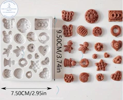 MOLDES de Formas de corazón, donas, estrellas, caritas felices M845