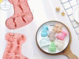 MOLDE de Santa Claus, Muñeco de Nieve, árbol, Campana y Bota de Navidad W386