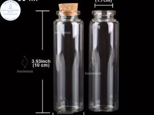 Frasco de vidrio con tapa de corcho 10X3 CM