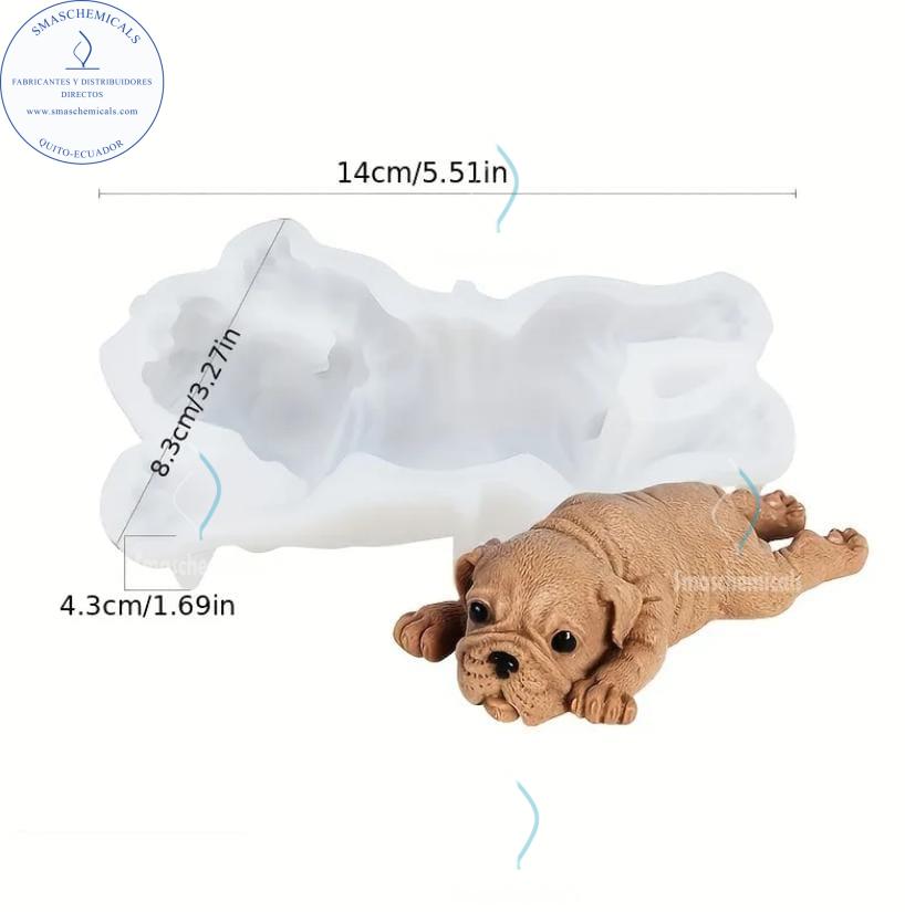 MOLDE perro acostado bulldog ingles M556