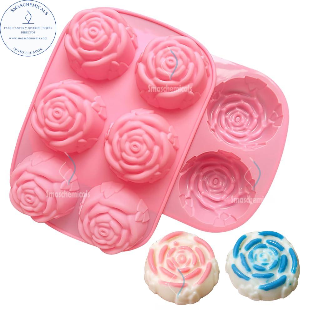 Molde de silicón rosas x 6 M564