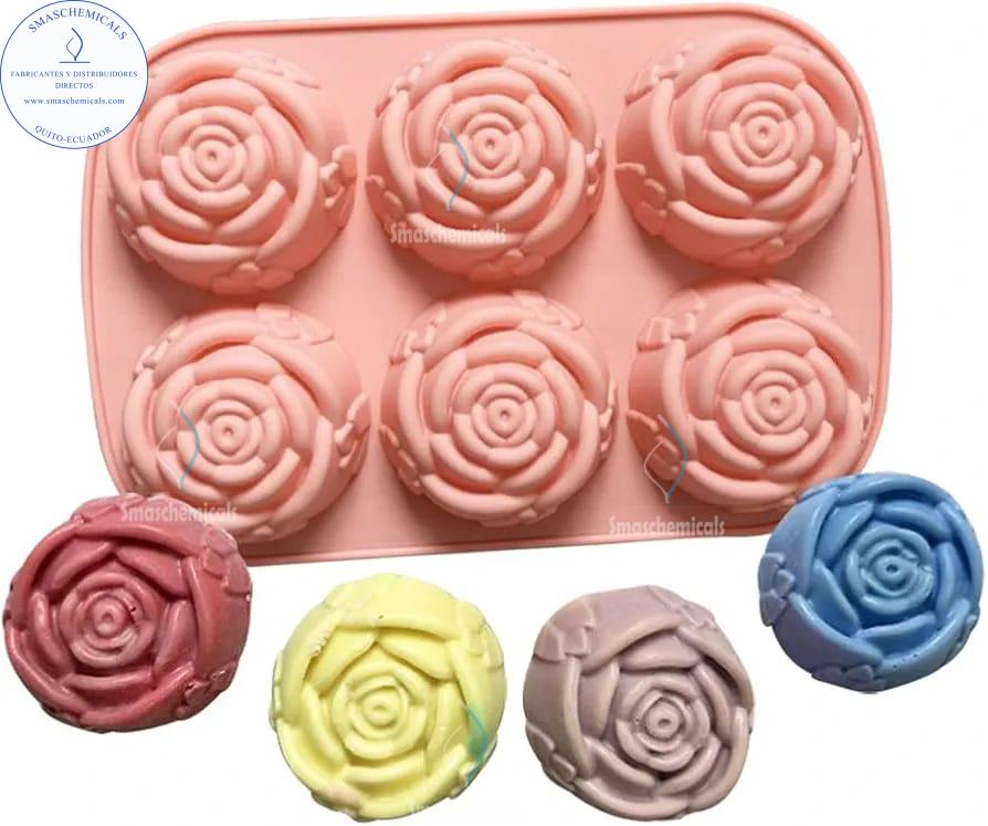 Molde de silicón rosas x 6 M564 - Imagen 3