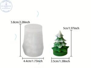Molde de Silicona para Vela en Forma de mini árbol ,pino Navideño M574