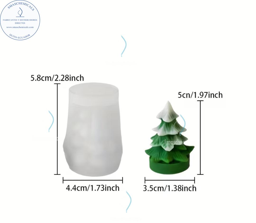 Molde de Silicona para Vela en Forma de mini árbol ,pino Navideño M574