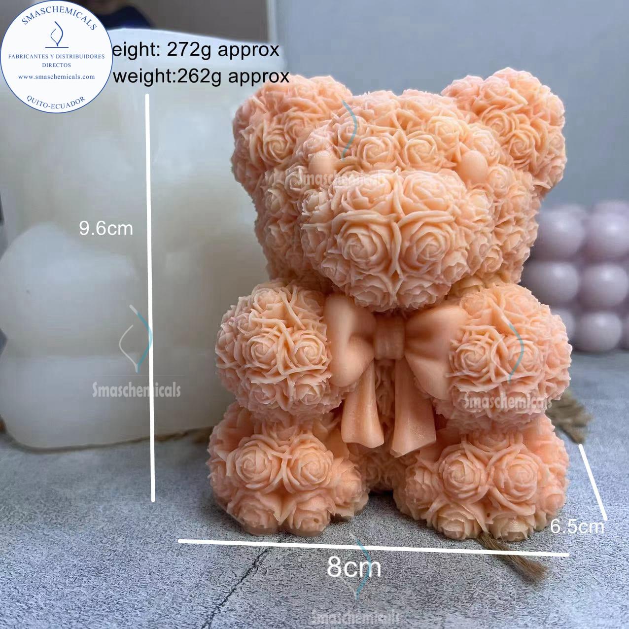 Molde de Silicona 3D de Oso de Rosas con laso grande M579 - Imagen 2