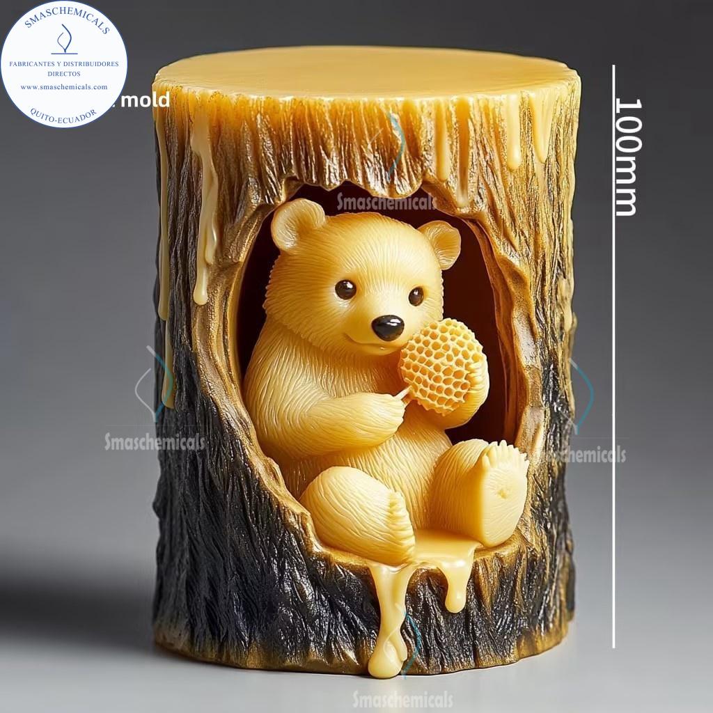 Molde de Silicona 3D de Oso en Tronco con Miel M581 - Imagen 3