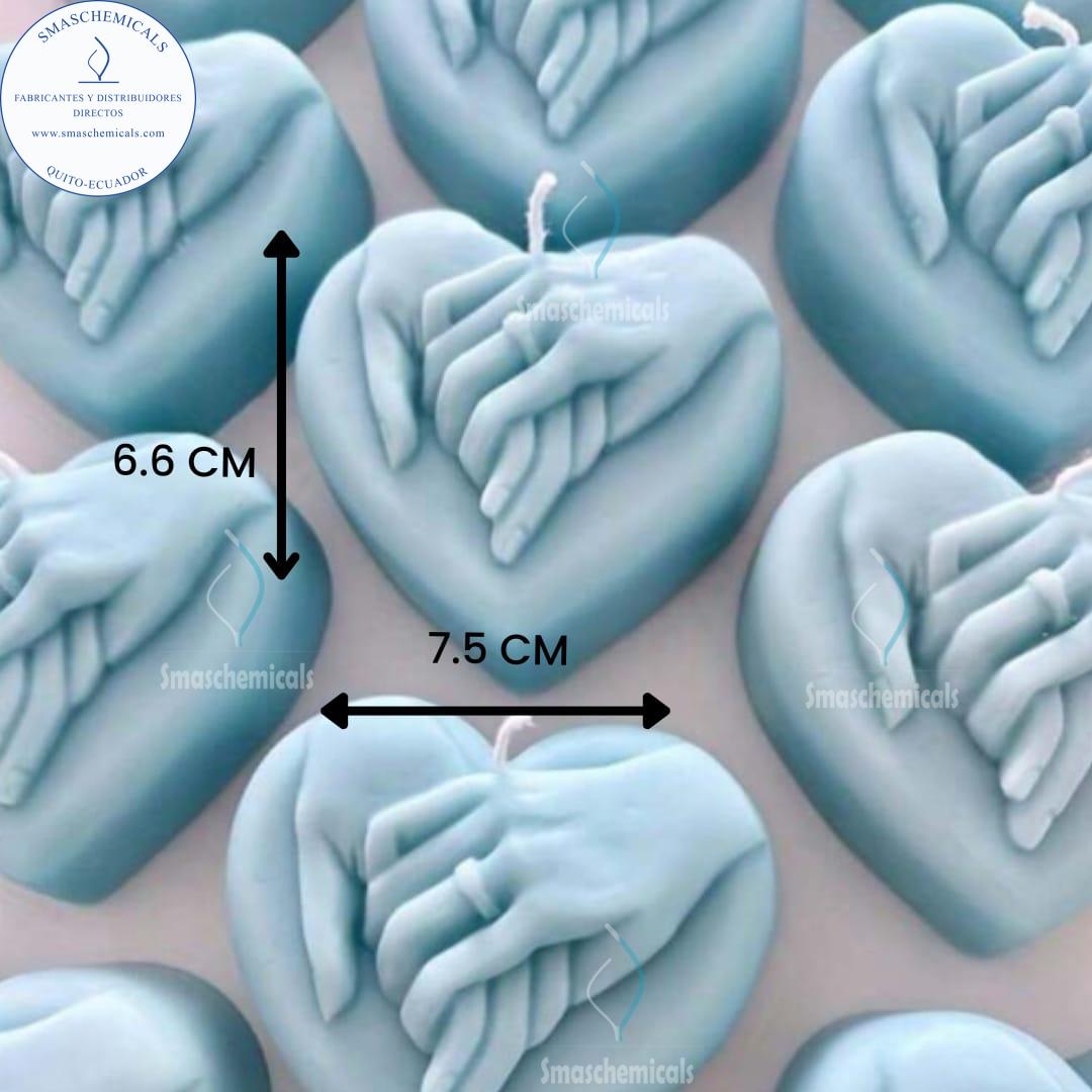 Molde de Silicona 3D de Corazón con Manos Entrelazadas M582 - Imagen 3