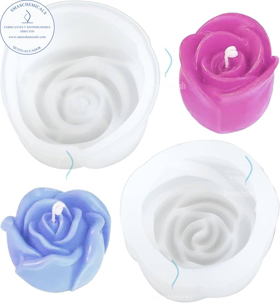 Molde de Silicona 3D de Rosa para Velas Florales, Jabones Artesanales M597
