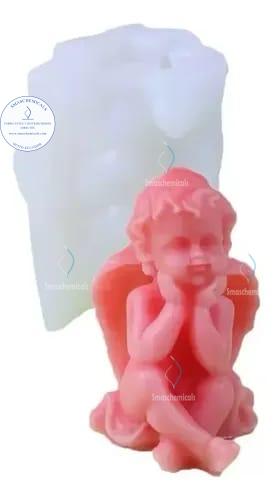 Molde de Silicona 3D de Ángel Querubín con Manos en la Mejilla M599 - Imagen 3