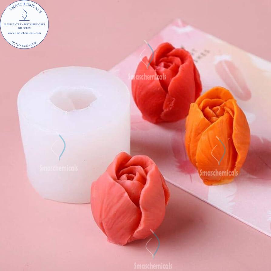 Molde de Silicona 3D de Tulipán Cerrado para Velas Florales M600 - Imagen 3