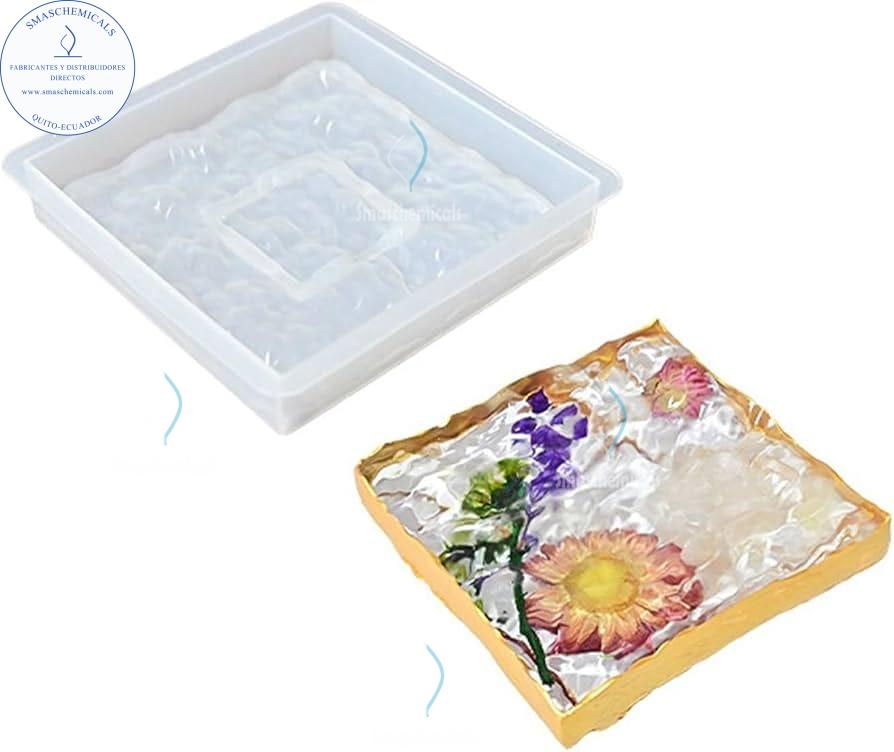 Molde de Silicona Cuadrado para Posavasos y Bandejas Joyero M609 - Imagen 4