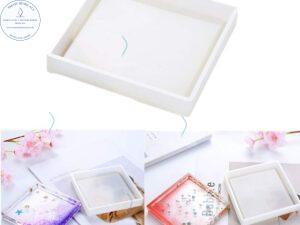 Molde de Silicona Cuadrado para Posavasos y Bandejas Joyero M609