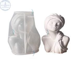 Molde de Silicona 3D de Busto de Mujer con Turbante M612